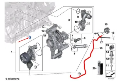 Pompa apa racire motor ORIGINAL BMW 11518475993