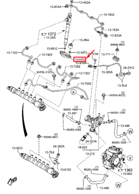 Suport fixare conducta combustibil ORIGINAL MAZDA SH0113H75A