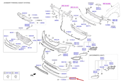 Spoiler bara fata ORIGINAL HYUNDAI / KIA 865252W000