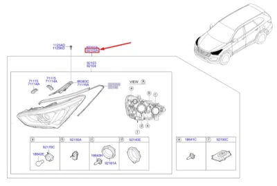 Far dreapta ORIGINAL HYUNDAI / KIA 921022W206