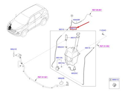 Rezervor lichid spalare parbriz + faruri ORIGINAL HYUNDAI / KIA 986102W500