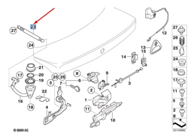 Amortizor portbagaj stanga ORIGINAL BMW 51247201461