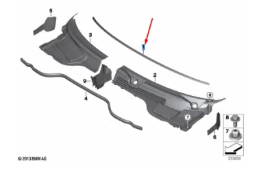Rama parbriz (inferior) ORIGINAL BMW 51312756196