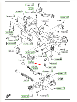 Suport stanga reductor spate ORIGINAL MAZDA EG252868YA