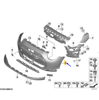 Bara protectie fata [grunduita] ORIGINAL BMW 51115B76302