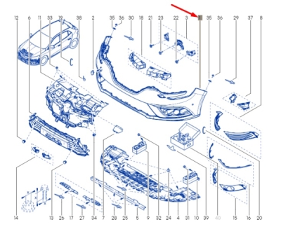 Bara protectie fata Megane IV ORIGINAL RENAULT 620225862R