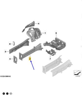Lonjeron stanga ORIGINAL BMW 41009641794