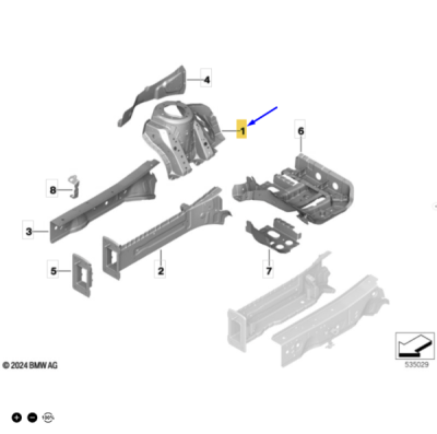 Suport turn amortizor fata stanga ORIGINAL BMW 41009641270