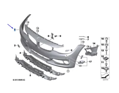 Bara protectie fata [grunduita, PDC/PMA/SVC] ORIGINAL BMW 51117371816