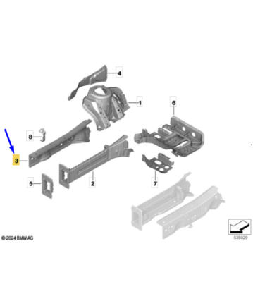 Extensie lonjeron stanga ORIGINAL BMW 41009641276