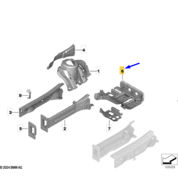 Suport motor spate stânga stanga ORIGINAL BMW 41009641780