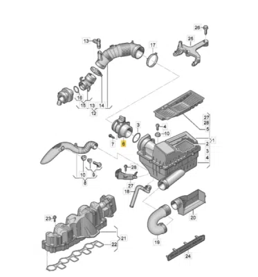 Senzor debit aer ORIGINAL VW GROUP 03L906461A