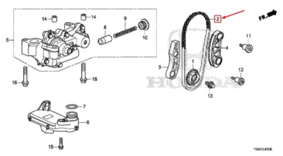 Lant angrenare pompa ulei ORIGINAL HONDA 13441RBDE01