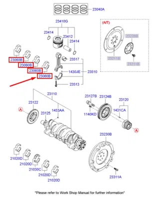 Semicuzineti biela STD-A [marcaj albastru] ORIGINAL HYUNDAI / KIA 2306027920
