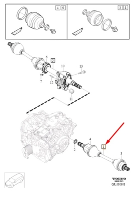 Planetara axa fata stanga ORIGINAL VOLVO 36010058