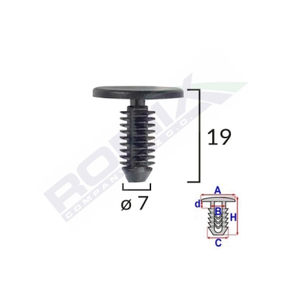 Clips tapiterie pentru CITROEN/PEUGEOT - Negru SET 10 BUC ROMIX 10530