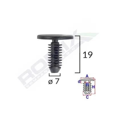 Clips tapiterie pentru CITROEN/PEUGEOT - Negru SET 10 BUC ROMIX 10530