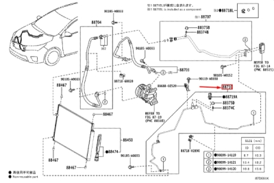 Conducta inalta presiune aer conditionat ORIGINAL TOYOTA 887100Z440