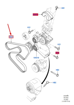 Curea transmisie cu caneluri ORIGINAL FORD 1202680