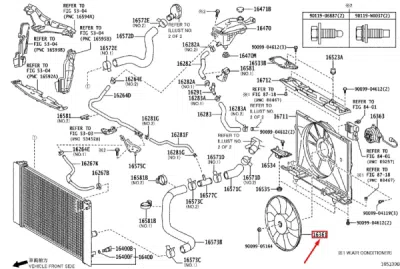 Elice ventilator racire motor ORIGINAL TOYOTA 163610N040