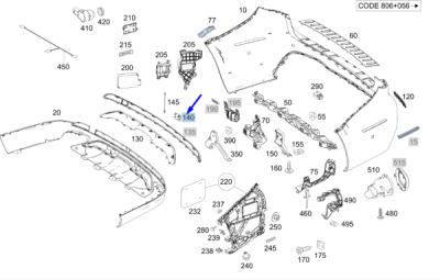 Capac carlig remorcare bara spate ORIGINAL MERCEDES A1668858322289999