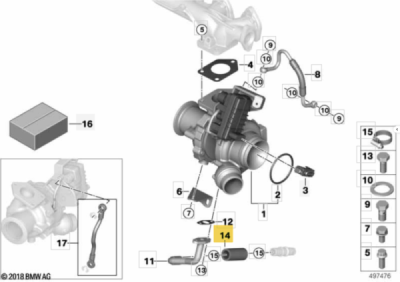 Furtun ulei ORIGINAL BMW 11427807796