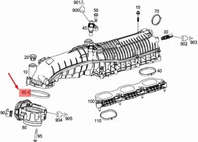Garnitura etansare clapeta acceleratie ORIGINAL MERCEDES A2760980080