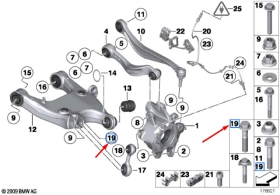 Surub fixare brat suspensie [M14x1.5x74-10.9MM] ORIGINAL BMW 33326764927