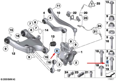 Surub fixare brat suspensie [M14x120-10.9MM] ORIGINAL BMW 33326783031