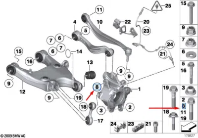 Surub fixare brat suspensie [M14x120-10.9MM] ORIGINAL BMW 33326783031