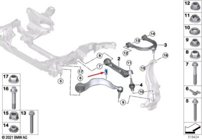 Brat, suspensie roata ORIGINAL BMW 31106888766