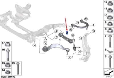 Brat, suspensie roata dreapta ORIGINAL BMW 31108870298