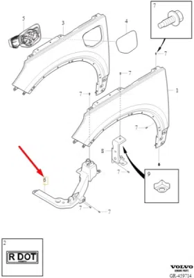 Suport aripa fata stanga ORIGINAL VOLVO 32318691