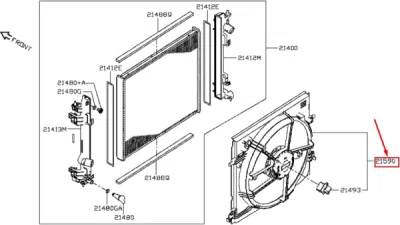 Ventilator, radiator ORIGINAL NISSAN 214814BE0B