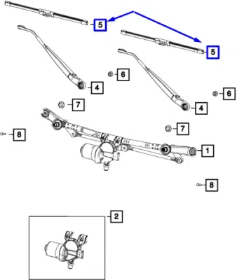 Lamela stergator parbriz stanga/dreapta [16"] ORIGINAL MOPAR 68383600AB > WBF00016AB