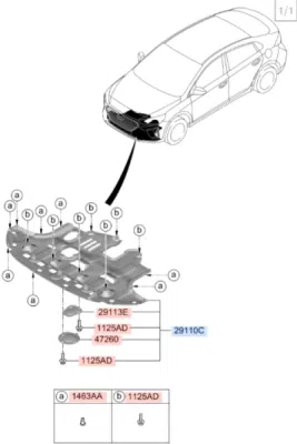 Acoperire motor ORIGINAL HYUNDAI / KIA 29110G2000