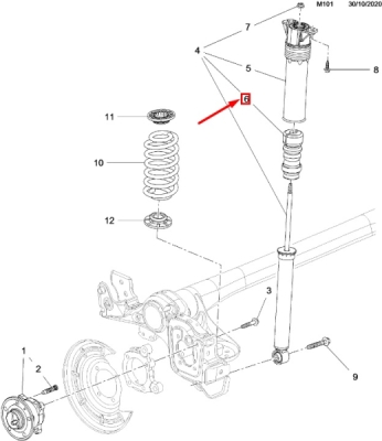 Tampon cauciuc, suspensie ORIGINAL PSA 13367145