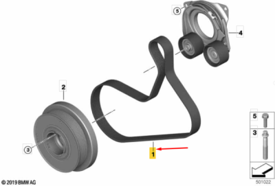 Curea transmisie cu caneluri ORIGINAL BMW 11288597653