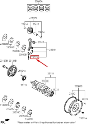 Bulon fixare capac biela ORIGINAL HYUNDAI / KIA 235132A000