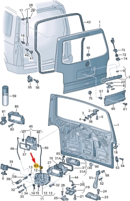 Clemă de fixare tija mecanism deschidere hayon ORIGINAL VW GROUP 7H0827947A