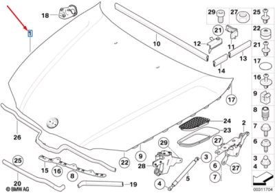 Capota motor ORIGINAL BMW 41617168514