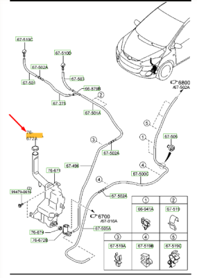 Capac lichid spalator parbriz ORIGINAL MAZDA D65167483A