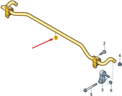 Bara stabilizatoare spate cu bucsi ORIGINAL VW GROUP 5Q0511305AT