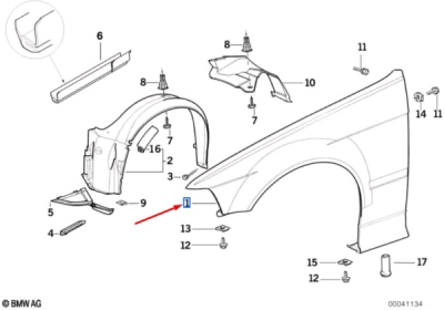 Aripa fata dreapta ORIGINAL BMW 41358215272