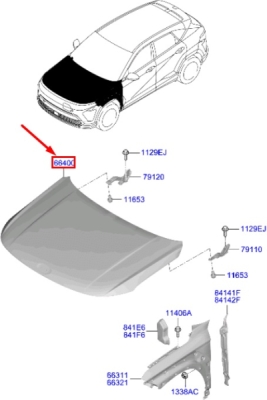 Capota motor ORIGINAL HYUNDAI / KIA 66400BE000
