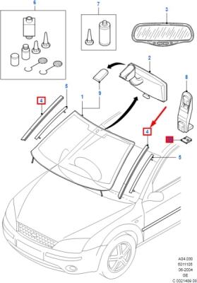 Suport ornament parbriz stanga ORIGINAL FORD 1305441