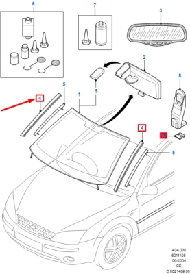Suport ornament parbriz dreapta ORIGINAL FORD 1305442