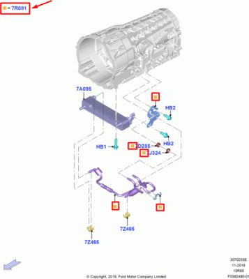 Furtun, radiator ulei transmisie ORIGINAL FORD 2404747