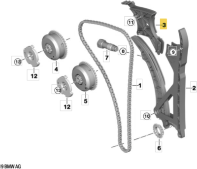 Ghidaje, lant distributie ORIGINAL BMW 11317516093