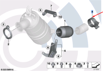 Conector teava, sistem de esapament ORIGINAL BMW 18308506992